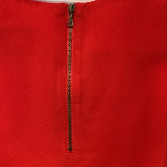 Pleated front Ann Taylor Loft red sleeveless dress. Size 6. VGUC. - Picture 5 of 8